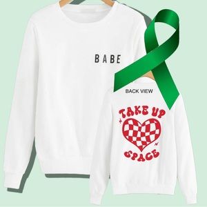 Take Up Space Mental Health graphic crewneck sweatshirt size large